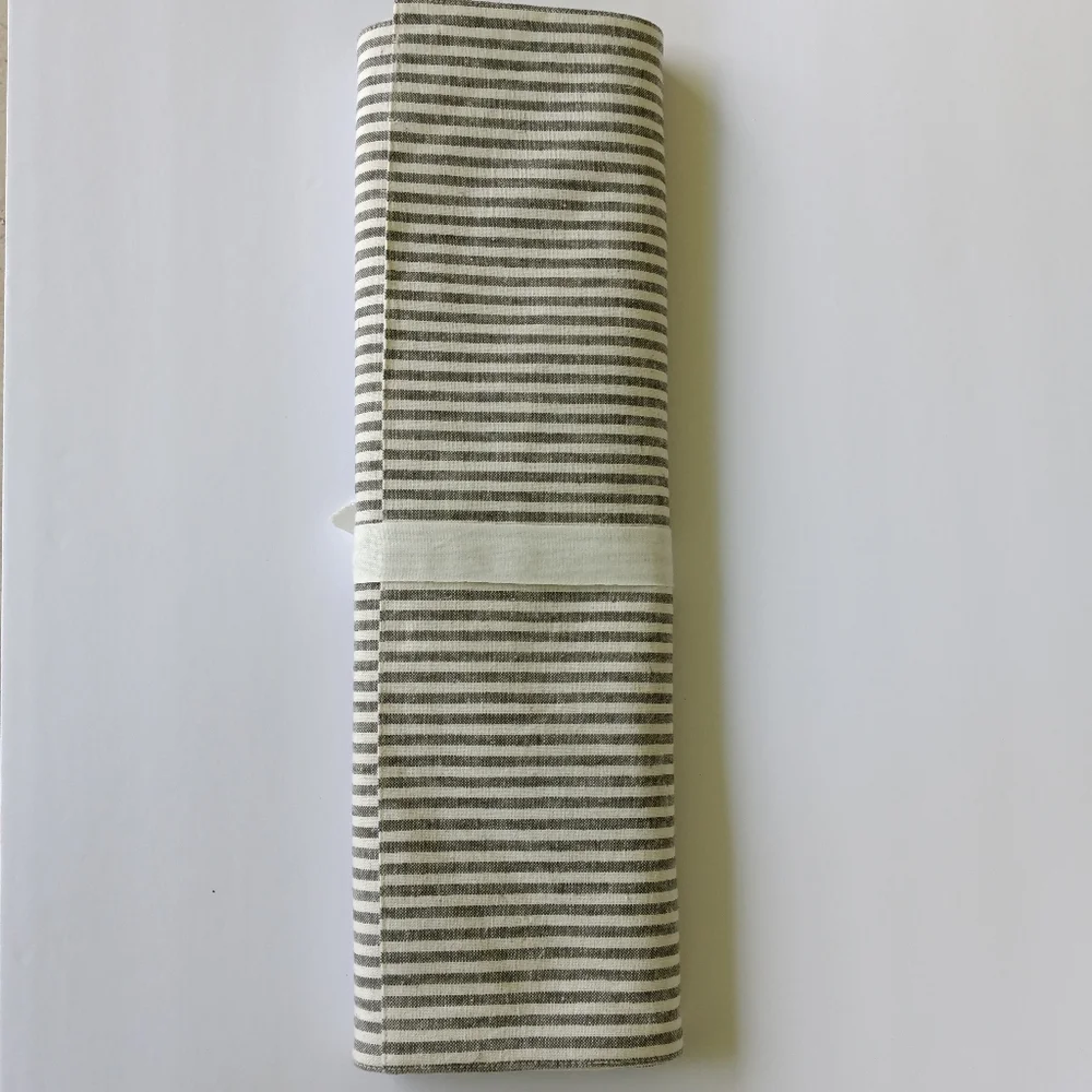 NWT Pottery Barn Wheaton Stripe Linen/Cotton Table Runner 18